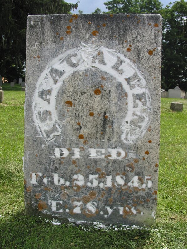 Picture of Isaac Allen's tombstone
