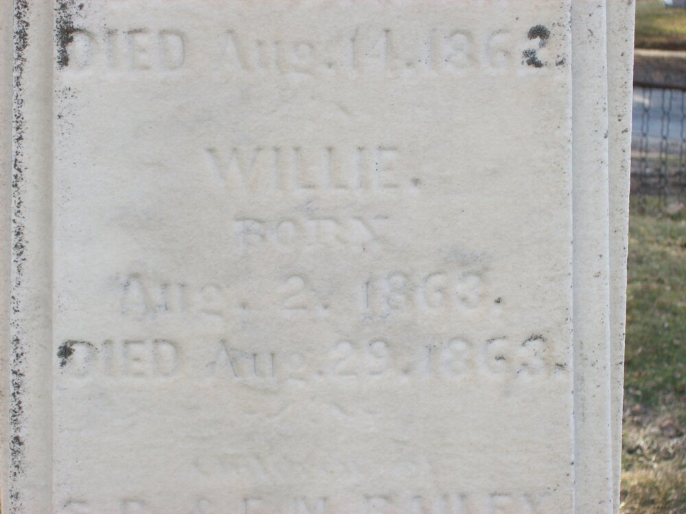 Picture of Willie Bailey's tombstone inscription